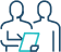 Group 150 This is an icon of two individuals. It's an image on the about us section of PrestigePEO's website. It's supposed to be representative of the HR services PrestigePEO provides.