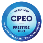 PrestigePEO_Accreditations_CPEO_icon Certified Professional Employer Organization (CPEO). This IRS certification confirms a PEOs financial stability and strict financial and tax reporting requirements.