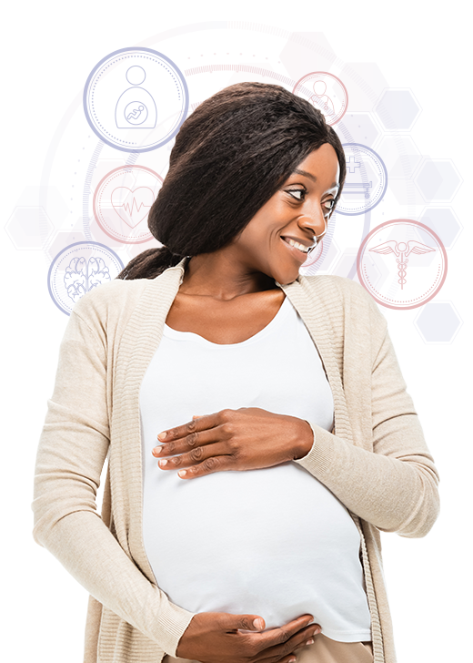 Aetna Maternity Program 5 Pregnant woman holding stomach