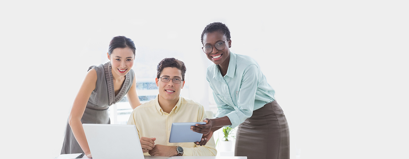 Smiling group of employees