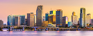 PrestigePEO has an office located in Florida. This is an image of the Miami landscape. This image is part of our webpage that speaks to our presence in different markets across the United States.