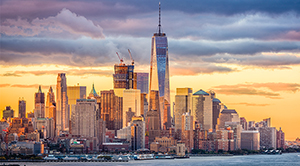 Skyline of New York City Financial District