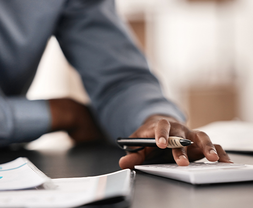 Employee filing checks