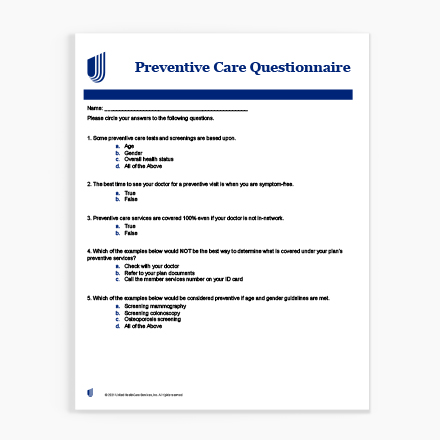Understanding Preventive Care Quiz and Answers