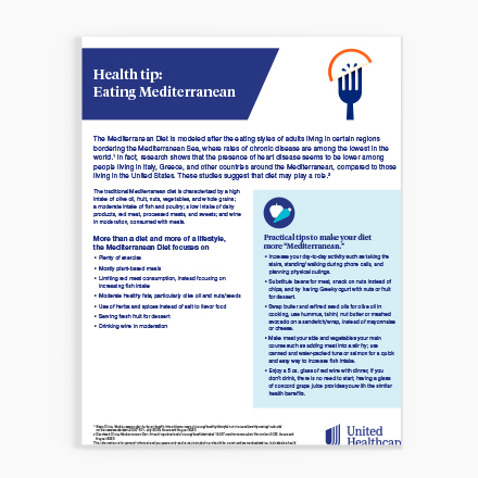 Health tip: Eating Mediterranean