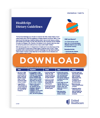 UHC Health tip: Dietary Guidelines