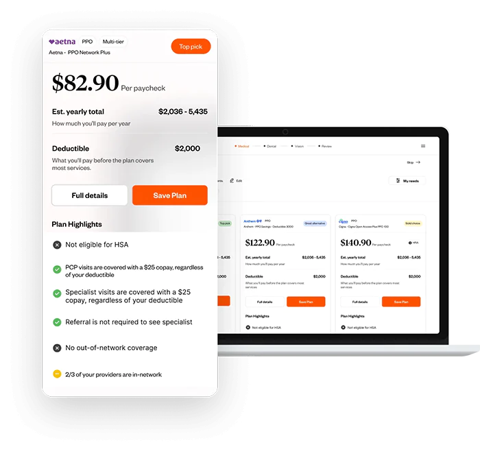 healthee mobile and web screenshot