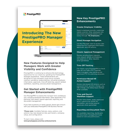 PrestigePRO Overview Enhancement One-Pager Image Overview Flyer of Enhancements